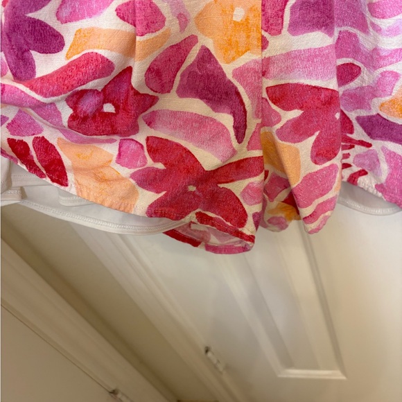 Gilli Plus Size Floral Romper | Pink Orange Red Boho Resort Vacation Chic 1X - Picture 3 of 5